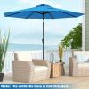 imageGiantex 9ft10ft Outdoor Patio umbrella with Solar Lights Table Market Umbrella with Crank and Pushbutton Tilt System Solar LED Lighted Patio Umbrella for Backyard Deck Pool BeachBlue