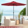 imageGiantex 9ft10ft Outdoor Patio umbrella with Solar Lights Table Market Umbrella with Crank and Pushbutton Tilt System Solar LED Lighted Patio Umbrella for Backyard Deck Pool BeachBurgundy