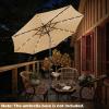 imageGiantex 9ft10ft Outdoor Patio umbrella with Solar Lights Table Market Umbrella with Crank and Pushbutton Tilt System Solar LED Lighted Patio Umbrella for Backyard Deck Pool BeachBeige