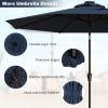 imageGiantex 9ft10ft Outdoor Patio umbrella with Solar Lights Table Market Umbrella with Crank and Pushbutton Tilt System Solar LED Lighted Patio Umbrella for Backyard Deck Pool BeachNavy