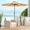 imageGiantex 9ft10ft Outdoor Patio umbrella with Solar Lights Table Market Umbrella with Crank and Pushbutton Tilt System Solar LED Lighted Patio Umbrella for Backyard Deck Pool BeachBeige