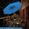 imageGiantex 9ft10ft Outdoor Patio umbrella with Solar Lights Table Market Umbrella with Crank and Pushbutton Tilt System Solar LED Lighted Patio Umbrella for Backyard Deck Pool BeachBlue