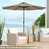 imageGiantex 9ft10ft Outdoor Patio umbrella with Solar Lights Table Market Umbrella with Crank and Pushbutton Tilt System Solar LED Lighted Patio Umbrella for Backyard Deck Pool BeachTan