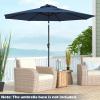 imageGiantex 9ft10ft Outdoor Patio umbrella with Solar Lights Table Market Umbrella with Crank and Pushbutton Tilt System Solar LED Lighted Patio Umbrella for Backyard Deck Pool BeachNavy