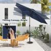 imageGiantex 9ft10ft Outdoor Patio umbrella with Solar Lights Table Market Umbrella with Crank and Pushbutton Tilt System Solar LED Lighted Patio Umbrella for Backyard Deck Pool BeachNavy