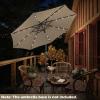 imageGiantex 9ft10ft Outdoor Patio umbrella with Solar Lights Table Market Umbrella with Crank and Pushbutton Tilt System Solar LED Lighted Patio Umbrella for Backyard Deck Pool BeachTan
