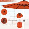 imageGiantex 9ft10ft Outdoor Patio umbrella with Solar Lights Table Market Umbrella with Crank and Pushbutton Tilt System Solar LED Lighted Patio Umbrella for Backyard Deck Pool BeachOrange