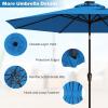 imageGiantex 9ft10ft Outdoor Patio umbrella with Solar Lights Table Market Umbrella with Crank and Pushbutton Tilt System Solar LED Lighted Patio Umbrella for Backyard Deck Pool BeachBlue