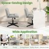 imageGiantex Criss Cross Chair Armless Cross Legged Office Chair Faux Fur Adjustable Swivel Ergonomic Desk Seat No Wheels Modern Wide Makeup Task Vanity Chair for Home EspressoLight Gray
