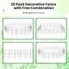 imageGiantex Decorative Garden Fence 25 Panels 27ft L x 24in H Metal Wire Border Flower Bed Edging Fence Rustproof Animal Barrier for Small Dogs Rabbits Yard Landscape Decor