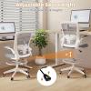 imageGiantex Ergonomic Drafting Chair Tall Office Chair with FlipUp Armrests Footrest Ring Height Adjustable Executive Task Chair Mesh Computer Standing Desk Chair Lumbar Support for Home Office GrayGrey