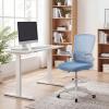 imageGiantex Ergonomic Drafting Chair Tall Office Chair with FlipUp Armrests Footrest Ring Height Adjustable Executive Task Chair Mesh Computer Standing Desk Chair Lumbar Support for Home Office GrayBlue