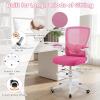 imageGiantex Ergonomic Drafting Chair Tall Office Chair with FlipUp Armrests Footrest Ring Height Adjustable Executive Task Chair Mesh Computer Standing Desk Chair Lumbar Support for Home Office GrayPink