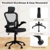imageGiantex Ergonomic Mesh Office Chair Home Office Desk Chair with Adjustable Headrest and Lumbar Support Flip Up Armrests Height Adjustable Executive Swivel Task Chair for Home Office Study Black