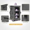 imageGiantex Folding Camping Storage Cabinet with 3 Shelves and Carry Bag Portable Outdoor Organizer Kitchen Table Quick Setup for BBQ Picnic Backyard Compact PopUp Cupboard 35HGrey