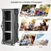 imageGiantex Folding Camping Storage Cabinet with 3 Shelves and Carry Bag Portable Outdoor Organizer Kitchen Table Quick Setup for BBQ Picnic Backyard Compact PopUp Cupboard 35HGrey