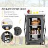 imageGiantex Folding Camping Storage Cabinet with 3 Shelves and Carry Bag Portable Outdoor Organizer Kitchen Table Quick Setup for BBQ Picnic Backyard Compact PopUp Cupboard 35HGrey