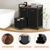 imageGiantex Laundry Hamper Laundry Basket Organizer with 3 PullOut Removable Bags Top Storage Shelf Metal Frame Laundry Sorter 3 Section for Laundry Room Bathroom Dorm Rustic Brown amp Black