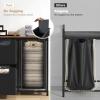 imageGiantex Laundry Hamper Laundry Basket Organizer with 3 PullOut Removable Bags Top Storage Shelf Metal Frame Laundry Sorter 3 Section for Laundry Room Bathroom Dorm Rustic Brown amp Black