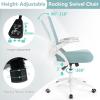 imageGiantex Mesh Office Chair Ergonomic Desk Chair with Flipup Arms amp Lumbar Support Height Adjustable Swivel Computer Desk with High Back for Home Office BlackBlue