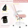 imageGiantex Mesh Office Chair Ergonomic Desk Chair with Flipup Arms amp Lumbar Support Height Adjustable Swivel Computer Desk with High Back for Home Office BlackPink