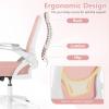 imageGiantex Mesh Office Chair Ergonomic Desk Chair with Flipup Arms amp Lumbar Support Height Adjustable Swivel Computer Desk with High Back for Home Office BlackPink