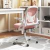 imageGiantex Mesh Office Chair Ergonomic Desk Chair with Flipup Arms amp Lumbar Support Height Adjustable Swivel Computer Desk with High Back for Home Office BlackPink