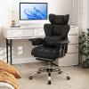 imageGiantex Office Desk Chair Big and Tall Executive Office Chair with Foot Rest and Lumbar Support High Back Leather Swivel Computer Task Chair Large Ergonomic Reclining Home Office Chair WhiteBlack
