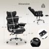 imageGiantex Office Desk Chair Big and Tall Executive Office Chair with Foot Rest and Lumbar Support High Back Leather Swivel Computer Task Chair Large Ergonomic Reclining Home Office Chair WhiteBlack