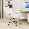imageGiantex Office Desk Chair Big and Tall Executive Office Chair with Foot Rest and Lumbar Support High Back Leather Swivel Computer Task Chair Large Ergonomic Reclining Home Office Chair WhiteWhite