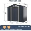 imageGiantex Outdoor Storage Shed with Double Sliding Door Galvanized Metal Garden Storage Room Front and Back Vent Weather Resistant Tool Storage Shed for Backyard Patio Lawn 11 x 8 FT7 x 4 FT