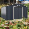 imageGiantex Outdoor Storage Shed with Double Sliding Door Galvanized Metal Garden Storage Room Front and Back Vent Weather Resistant Tool Storage Shed for Backyard Patio Lawn 11 x 8 FT11 x 8 FT