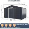 imageGiantex Outdoor Storage Shed with Double Sliding Door Galvanized Metal Garden Storage Room Front and Back Vent Weather Resistant Tool Storage Shed for Backyard Patio Lawn 11 x 8 FT11 x 8 FT