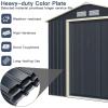 imageGiantex Outdoor Storage Shed with Double Sliding Door Galvanized Metal Garden Storage Room Front and Back Vent Weather Resistant Tool Storage Shed for Backyard Patio Lawn 11 x 8 FT7 x 4 FT