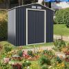 imageGiantex Outdoor Storage Shed with Double Sliding Door Galvanized Metal Garden Storage Room Front and Back Vent Weather Resistant Tool Storage Shed for Backyard Patio Lawn 11 x 8 FT7 x 4 FT