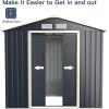 imageGiantex Outdoor Storage Shed with Double Sliding Door Galvanized Metal Garden Storage Room Front and Back Vent Weather Resistant Tool Storage Shed for Backyard Patio Lawn 11 x 8 FT7 x 4 FT