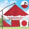 imageGiantex Patio Umbrella 10 Ft Pool Umbrellas with 32 LED Lights Solar Powered Offset Umbrella 8 Ribs Cantilever Umbrella with Tilting Adjustment HeavyDuty Outdoor UmbrellasBurgundy