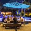 imageGiantex Patio Umbrella 10 Ft Pool Umbrellas with 32 LED Lights Solar Powered Offset Umbrella 8 Ribs Cantilever Umbrella with Tilting Adjustment HeavyDuty Outdoor UmbrellasBlue