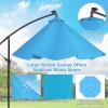 imageGiantex Patio Umbrella 10 Ft Pool Umbrellas with 32 LED Lights Solar Powered Offset Umbrella 8 Ribs Cantilever Umbrella with Tilting Adjustment HeavyDuty Outdoor UmbrellasBlue