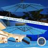 imageGiantex Patio Umbrella 10 Ft Pool Umbrellas with 32 LED Lights Solar Powered Offset Umbrella 8 Ribs Cantilever Umbrella with Tilting Adjustment HeavyDuty Outdoor UmbrellasBlue