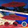 imageGiantex Patio Umbrella 10 Ft Pool Umbrellas with 32 LED Lights Solar Powered Offset Umbrella 8 Ribs Cantilever Umbrella with Tilting Adjustment HeavyDuty Outdoor UmbrellasBurgundy