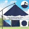 imageGiantex Patio Umbrella 10 Ft Pool Umbrellas with 32 LED Lights Solar Powered Offset Umbrella 8 Ribs Cantilever Umbrella with Tilting Adjustment HeavyDuty Outdoor UmbrellasNavy