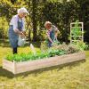 imageGiantex Raised Garden Bed with 3 Trellises 88L x 45W x 43H Set of 2 Wood Planter Box for Vegetables Flowers Herbs Fruits Climbing Plants Cucumber Easy Assembly Outdoor Rectangular Raised Beds93x25x40