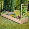 imageGiantex Raised Garden Bed with 3 Trellises 88L x 45W x 43H Set of 2 Wood Planter Box for Vegetables Flowers Herbs Fruits Climbing Plants Cucumber Easy Assembly Outdoor Rectangular Raised Beds93x25x40