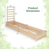 imageGiantex Raised Garden Bed with 3 Trellises 88L x 45W x 43H Set of 2 Wood Planter Box for Vegetables Flowers Herbs Fruits Climbing Plants Cucumber Easy Assembly Outdoor Rectangular Raised Beds93x25x40