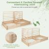 imageGiantex Raised Garden Bed with 3 Trellises 88L x 45W x 43H Set of 2 Wood Planter Box for Vegetables Flowers Herbs Fruits Climbing Plants Cucumber Easy Assembly Outdoor Rectangular Raised Beds88x45x43