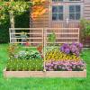 imageGiantex Raised Garden Bed with 3 Trellises 88L x 45W x 43H Set of 2 Wood Planter Box for Vegetables Flowers Herbs Fruits Climbing Plants Cucumber Easy Assembly Outdoor Rectangular Raised Beds88x45x43