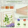 imageGiantex Raised Garden Bed with 3 Trellises 88L x 45W x 43H Set of 2 Wood Planter Box for Vegetables Flowers Herbs Fruits Climbing Plants Cucumber Easy Assembly Outdoor Rectangular Raised Beds88x45x43