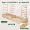 imageGiantex Raised Garden Bed with 3 Trellises 88L x 45W x 43H Set of 2 Wood Planter Box for Vegetables Flowers Herbs Fruits Climbing Plants Cucumber Easy Assembly Outdoor Rectangular Raised Beds93x25x40