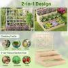 imageGiantex Raised Garden Bed with 3 Trellises 88L x 45W x 43H Set of 2 Wood Planter Box for Vegetables Flowers Herbs Fruits Climbing Plants Cucumber Easy Assembly Outdoor Rectangular Raised Beds44x45x56